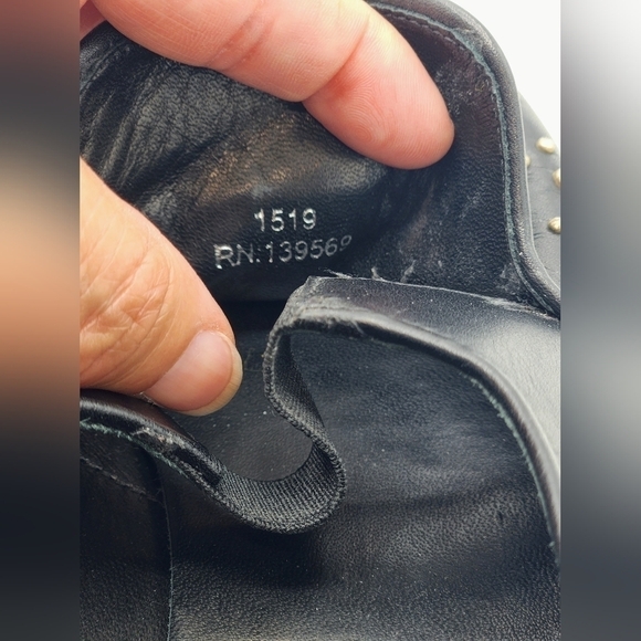 THE KOOPLES Leather Studded Loafers Western Moccasins Flats Black Retro Size 39 - Picture 9 of 16